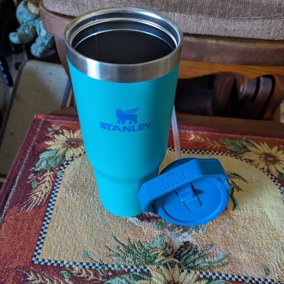 Stanley Water Bottle, Blue Teal, Top Handle - Picture 1 of 7